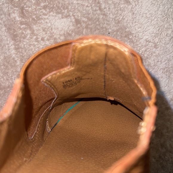 LUCKY BRAND JOELLE WESTERN BOOTIE Size 10, block heal, heal pull tab, brown - Picture 8 of 14